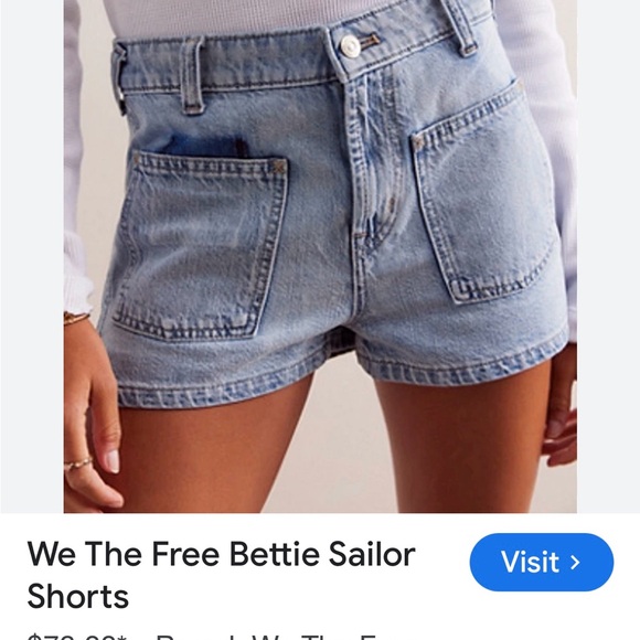 We The Free Pants - We The Free Blue Denim Shorts